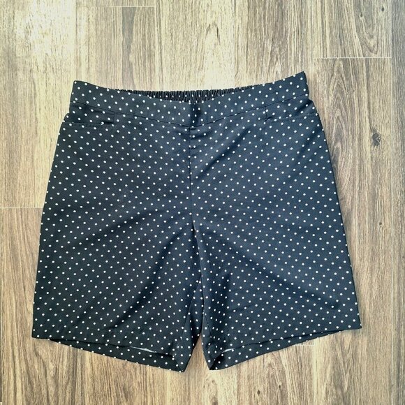 💙 Talbots Polkadot Lightweight Pull On Shorts Elastic Waistband With Pockets - Picture 2 of 8